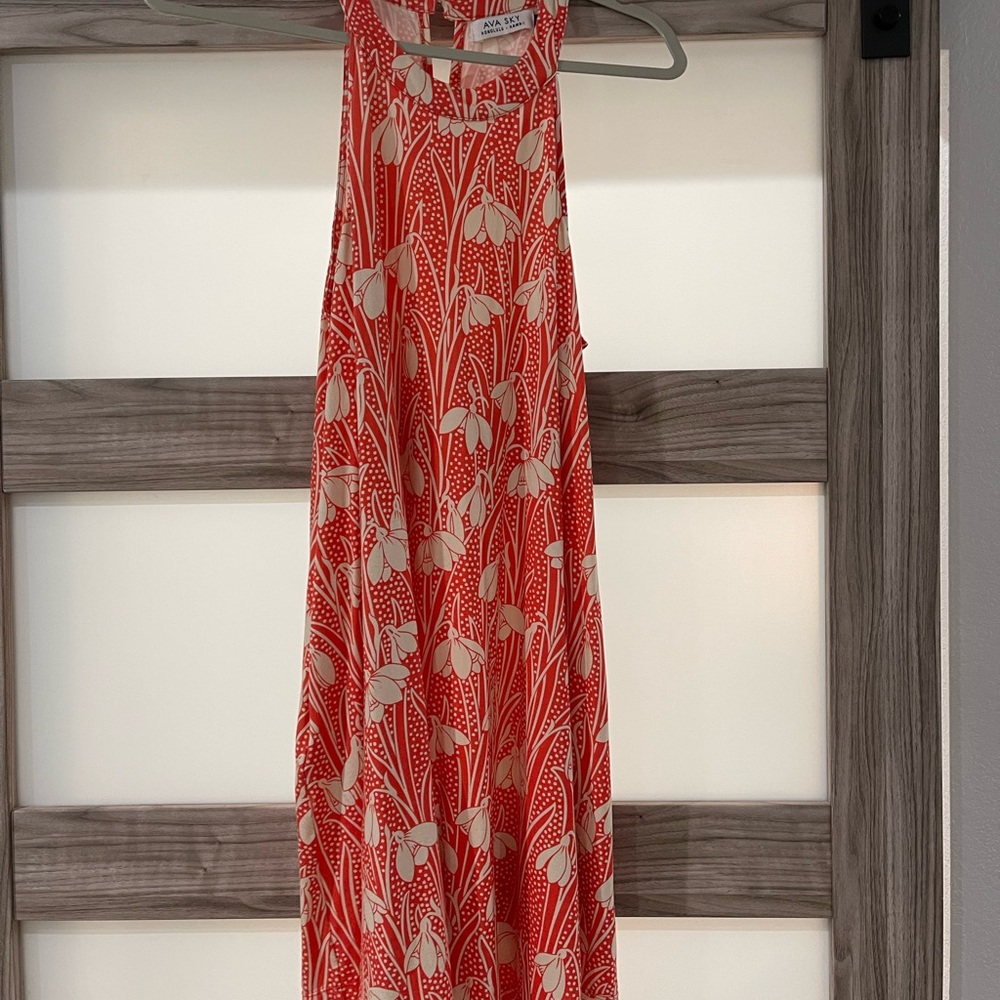 Ava Sky Red and White Floral Dress